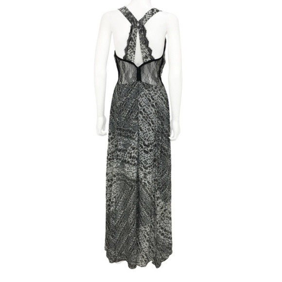 Black & White Lace Mid-Drift Hi/Lo Maxi Dress - Picture 3 of 4